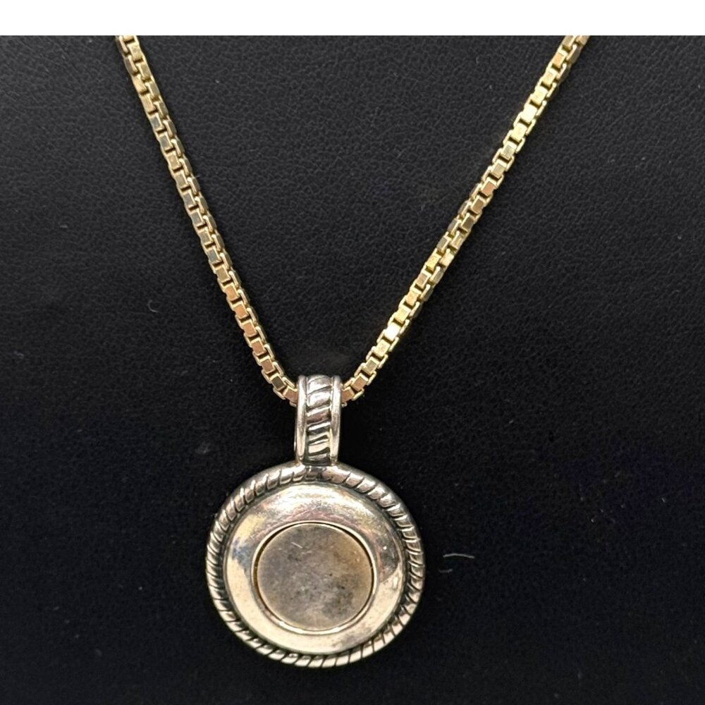 Vtg  925 Sterling Silver Pendant HCT Italy Necklace Box Chain 18" Bullet Charm